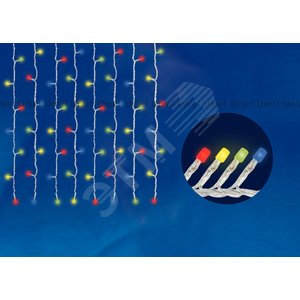 ULD-C2030-240/DTA MULTI IP20 Занавес светодиодный с контроллером, 240 светодиодов, 2х3 м, разноцветный, IP20, провод прозрачный (07943) 2