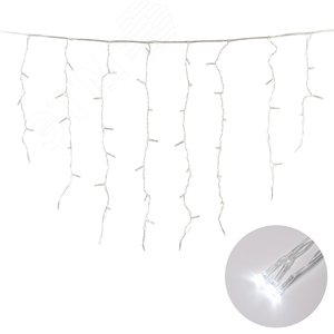 Бахрома светодиодная с контроллером 200 светодиодов 3 м белый IP20 прозрачный провод ULD-B3010-200/DTA WHITE IP20