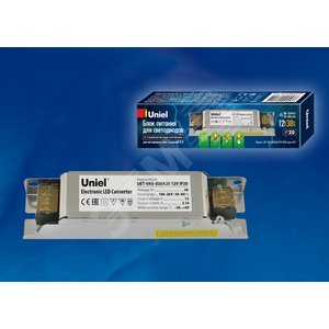 UFE-A12 SILVER 200 POLYBAG Накладной профиль для  светодиодной ленты, анодированный алюминий. Длина 2 - UNIEL