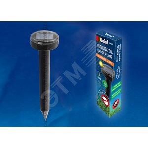 UDR-S20 SOL BLACK Устройство для отпугивания кротов и змей, на солнечной батарее. Постоянная частота вибрации. Аккумулятор в/к. IP44. Черный. TM Uniel (UDRS20SOLBLACK) - фото 2