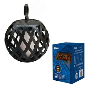 Гирлянда садовая на солнечной батарее USL-S-120/PM2000 FIRE BALLS Огненные шары 80 светодиодов Эффект пламени 1хАА Ni-Mh аккумулятор в/к IP44 - UNIEL