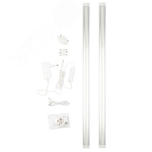 Светильники светодиодные для мебели UЛм-F45-2x6W/4500K IP20 SILVER набор из 2-х шт Механический выключатель 600х25х8мм 2х500Лм - UNIEL