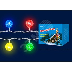ULD-S0280-020/DTA RGB IP20 BALLS Гирлянда светодиодная «Шарики» с контроллером, 20 светодиодов, 2,8 м, RGB, IP20, провод прозрачный. (07921) - фото 2