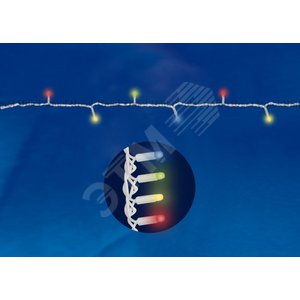 ULD-S1000-120/DWA MULTI IP67 Гирлянда светодиодная с контроллером, 120 светодиодов, 10 м, разноцветная, IP67, провод белый (07927) 2