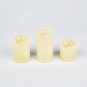 Фигура светодиодная ''Свеча'' на батарейках CR2032 (в/к) ULD-F060 WARM WHITE CANDLE SET3 в составе набора из 3 штук 1 светодиод Теплый белый свет - UNIEL
