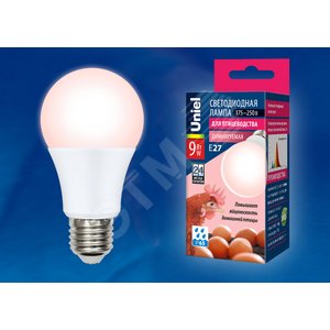 Лампа светодиодная диммируемая для птиц, спектр для яйценоскости, LED-A60-9W/SCEP/E27/FR/DIM IP65 PLO65WH - фото 2