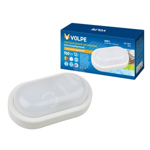 ULW-Q212 12W/NW SENSOR IP54 WHITE Светильник светодиодный влагозащищенный, с датчиком движения. Овал. Белый свет (4000K). 960Лм. 200Х97мм. Корпус белый. ТМ Volpe (ULW-Q212-2020) - UNIEL