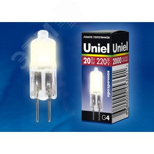 Лампа галогенная JC-220/20/G4 CL Картонная коробка - UNIEL