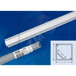 UFE-A05 SILVER 200 POLYBAG Накладной профиль для светодиодной ленты, анодированный алюминий. Длина 200 см. ТМ Uniel (UFEA05SILVER200POLYBAG) - UNIEL