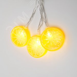ULD-S0400-010/STB/2AA WARM WHITE IP20 LEMON Гирлянда светодиодная на батарейках 2AA (не в/к), «Лимон», 4м. 10 светодиодов. Теплый белый свет. Провод прозрачный. TM Uniel. (UL-00003391) 3