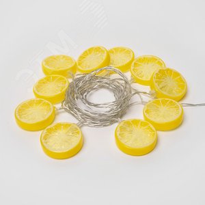 ULD-S0400-010/STB/2AA WARM WHITE IP20 LEMON Гирлянда светодиодная на батарейках 2AA (не в/к), «Лимон», 4м. 10 светодиодов. Теплый белый свет. Провод прозрачный. TM Uniel. (UL-00003391) 4
