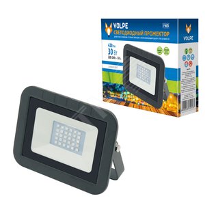 ULF-Q511 30W/BLUE IP65 220-240В BLACK Прожектор светодиодный. Синий свет. Корпус черный. ТМ Volpe (ULF-Q511-3053) - UNIEL