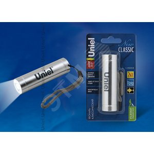 S-LD043-B Silver Фонарь "New Classic", алюм. корпус, 1 Watt Led, упаковка – блистер, 3ХAAA н/к, цвет – серебро | UL-00000191 | Uniel - фото 2