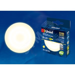 Лампа светодиодная GX53 LED 6вт 210-240В 470Лм 3000К матовая - фото 2