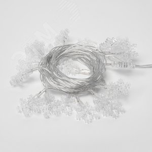 ULD-S0280-020/DTA WHITE IP20 SNOWFLAKES Гирлянда светодиодная «Снежинки» с контроллером, 20 светодиодов, 2,8 м, белая, IP20, провод прозрачный. (07923) - UNIEL