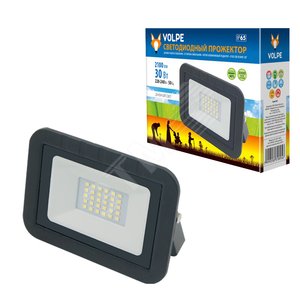 ULF-Q511 30W/DW IP65 220-240В BLACK Прожектор светодиодный. Дневной свет(6500К). Корпус черный. ТМ Volpe (ULF-Q511-3033) - UNIEL