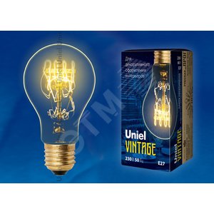 Лампа накаливания декоративная ЛОН 60 вт 300 Лм Е27 VintageL-V-A60-60/GOLDEN/E27 SW01 - фото 2