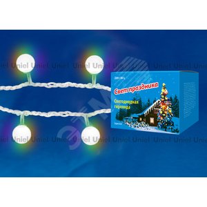 ULD-S0280-025/DTA RGB IP20 RAINBOW Гирлянда светодиодная «Радуга» , 25 светодиодов, 2,8 м, RGB, IP20, провод прозрачный. (09580) 2