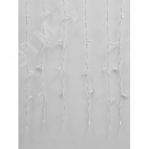 ULD-C1515-160/SWK WHITE IP67 Занавес светодиодный со статическим свечением, 1,5х1,5м. Соединяемый. 160 светодиодов. Белый свет. Провод белый. TM Uniel. (UL-00001360) - UNIEL