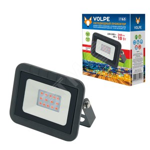 ULF-Q511 10W/RED IP65 220-240В BLACK Прожектор светодиодный. Красный свет. Корпус черный. ТМ Volpe (ULF-Q511-1063) - UNIEL