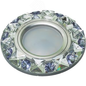 Светильник декоративный встраиваемый DLS-P123 GU5.3 CHROME/CLEAR+PURPLE без лампы металл, хром, отделка кристалл с элементами фиолетового ТМ Fametto - UNIEL
