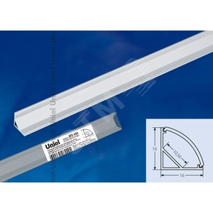 UFE-A06 SILVER 200 POLYBAG Накладной профиль для светодиодной ленты, анодированный алюминий. Длина 200 см. ТМ Uniel (UFEA06SILVER200POLYBAG) - UNIEL