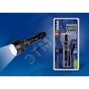 S-LD044-C Black Фонарь Uniel серии Стандарт «Simple Light — Gambit», пластиковый корпус, 0,5 Watt LED, упаковка — кламшелл, 2хАА н/к, цвет черный (SLD044CB) - фото 2
