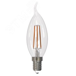 Лампа светодиодная диммируемая LED-CW35-9W-4000K-E14-CL-DIM GLA01TR Форма свеча на ветру прозрачная, Серия Air Белый свет 4000K Картон - UNIEL