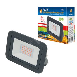 ULF-Q511 30W/RED IP65 220-240В BLACK Прожектор светодиодный. Красный свет. Корпус черный. ТМ Volpe (ULF-Q511-3063) - UNIEL