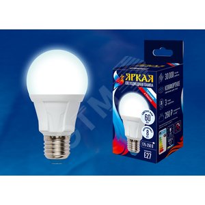Лампа светодиодная LED 8вт 175-250В форма А 700Лм E27 4000К ЯРКАЯ - фото 2