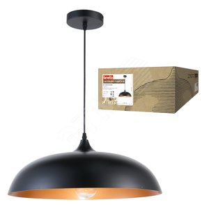 DLC-V105 E27 BLACK Светильник декоративный подвесной ТМ 'Fametto', серия 'Vintage'. Без лампы. Материал металл, цвет черный. d-450мм, h-1000мм (DLC-V105-1001) - UNIEL