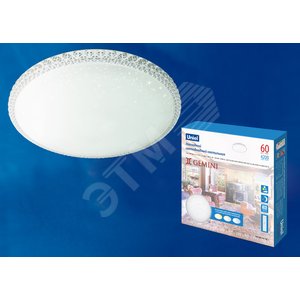 ULI-D237 60W/SW/50 GEMINI Светильник LED накладной, димм, с П/У. 3000К/4000К/6500К 4200Лм. IP20 | UL-00003343 | Uniel 2