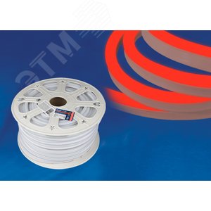 Лента светодиодная гибкая герметичная ULS-N21-2835-120LED/m-8mm-IP67-220V-8W/m-50M-RED. NEON. Бобина 50 м. Красный свет - UNIEL