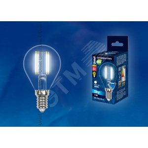Лампа светодиодная LED 6вт 200-250В шар прозрачное 500Лм Е14 4000К Sky филамент 2