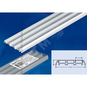 UFE-A08 SILVER 200 POLYBAG Накладной профиль для светодиодной ленты, анодированный алюминий. Длина 200 см. ТМ Uniel (UFEA08SILVER200POLYBAG) - UNIEL