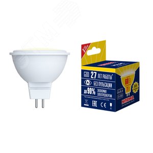 Лампа светодиодная LED-JCDR-10W/WW/GU5.3/NR форма JCDR, матовая, Norma, теплый (3000K) - UNIEL