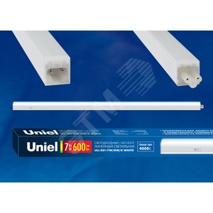ULI-E01-10W/NW/K WHITE Светильник линейный LED аналог T5, c выключателем. 4000K. 850Лм. белый | UL-00002727 | Uniel - UNIEL