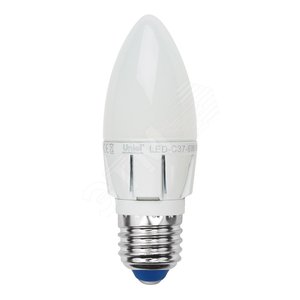 Лампа светодиодная LED 6вт 230В E27 свеча теплый диммируемая - UNIEL