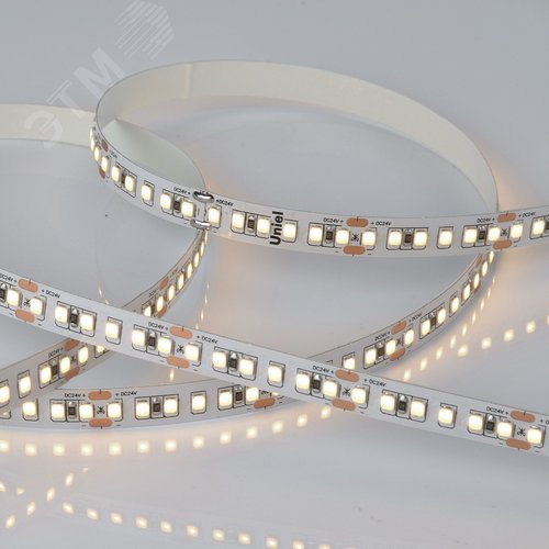 Лента гибкая светодиодная на самоклеящейся основе. ULS-2835-168LED/m-10мм-IP20-DC24V-14W/m-5м-3000K Катушка 5 м. в герметичной упаковке. (3000K) - UNIEL