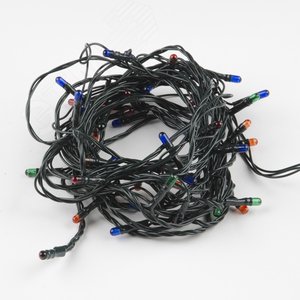 UDL-S0500-050/DGA MULTI IP20 MINI Гирлянда с контроллером, 5м. 50 миниламп накаливания. Разноцветный свет. Провод зеленый. TM Uniel. (UL-00002389) - UNIEL