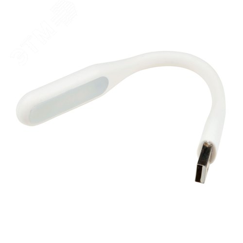 White Светильник-фонарь переносной, прорезиненный корпус, 6 LED, питание от USB-порта. Упаковка-картон, цвет-белый. - фото 2