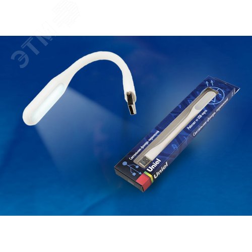 White Светильник-фонарь переносной, прорезиненный корпус, 6 LED, питание от USB-порта. Упаковка-картон, цвет-белый. - фото 3