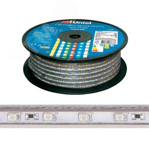ULS-2835-60LED/m-10mm-IP67-220V-8W/m-50M-WW Светодиодная гибкая герметичная лента. катушка 50 м. Теплый белый свет | UL-00000660 | Uniel - UNIEL