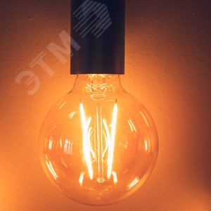 Лампа светодиодная декоративная LED 4вт 220-240В шар G95 400Лм Е27 2250К золотая колба Uniel Vintage (UL-00000850) - фото 3