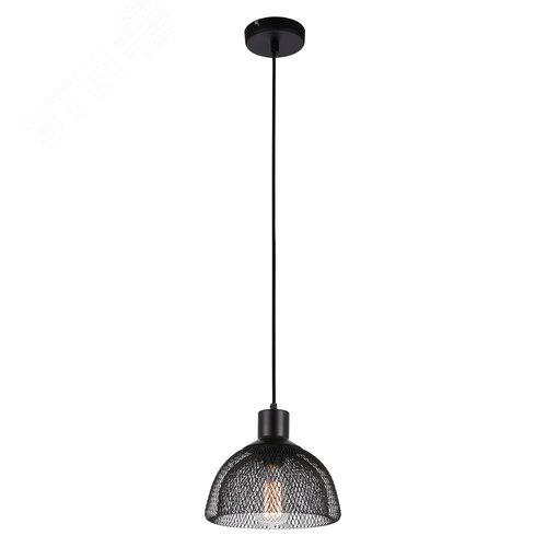DLC-V201 E27 BLACK Светильник декоративный подвесной ТМ 'Fametto', серия 'Vintage'. Без лампы. Материал металл, цвет черный. d-250мм, h-1000мм (DLC-V201-1001) - фото 2