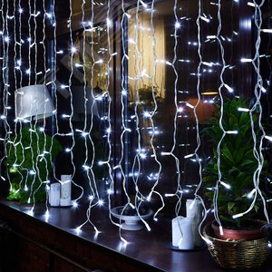 Гирлянда Занавес светодиодный с эффектом мерцания 3х2 м Соединяемый 240 светодиодов белый провод ULD-C2030-240/TWK WHITE IP67 3