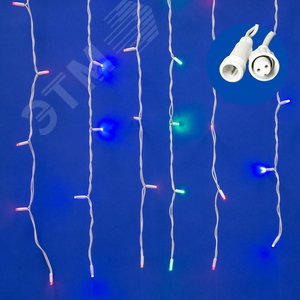 Гирлянда Занавес светодиодный с эффектом мерцания 3х2 м Соединяемый 240 светодиодов разноцветный свет белый провод ULD-C2030-240/TWK MULTI IP67 2