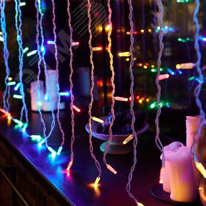 Гирлянда Занавес светодиодный с эффектом мерцания 3х2 м Соединяемый 240 светодиодов разноцветный свет белый провод ULD-C2030-240/TWK MULTI IP67 6