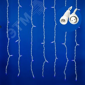 ULD-C2030-240/SWK BLUE IP67 Занавес светодиодный со статическим свечением, 3х2м. Соединяемый. 240 светодиодов. Синий свет. Провод белый. TM Uniel. (UL-00001363) 6