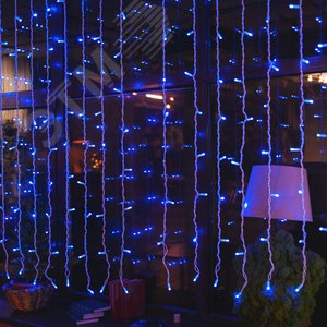 ULD-C2030-240/SWK BLUE IP67 Занавес светодиодный со статическим свечением, 3х2м. Соединяемый. 240 светодиодов. Синий свет. Провод белый. TM Uniel. (UL-00001363) 3